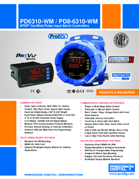 Thumbnail of document Data Sheet - PD6310-WM ProVu NTEP Approved Batch Controller